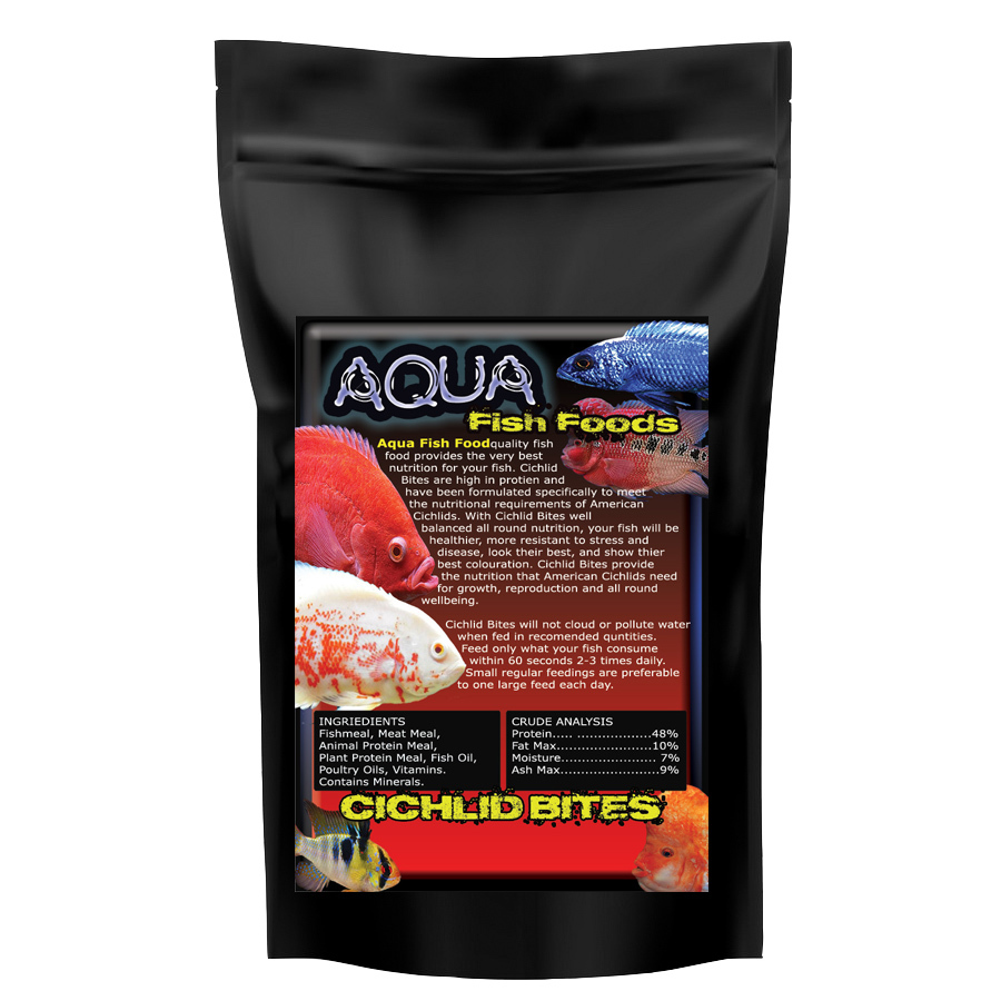 Aqua Fish Foods Cichlid Bites Medium 2kg Bag Premium Sinking Fish Food Pellet