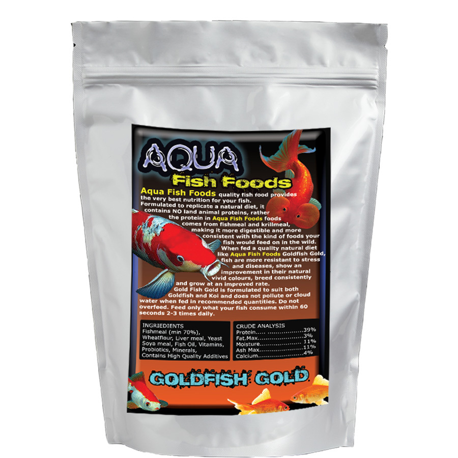 Aqua Fish Foods Goldfish Gold Medium 2kg Bucket Premium Floating Fish Food