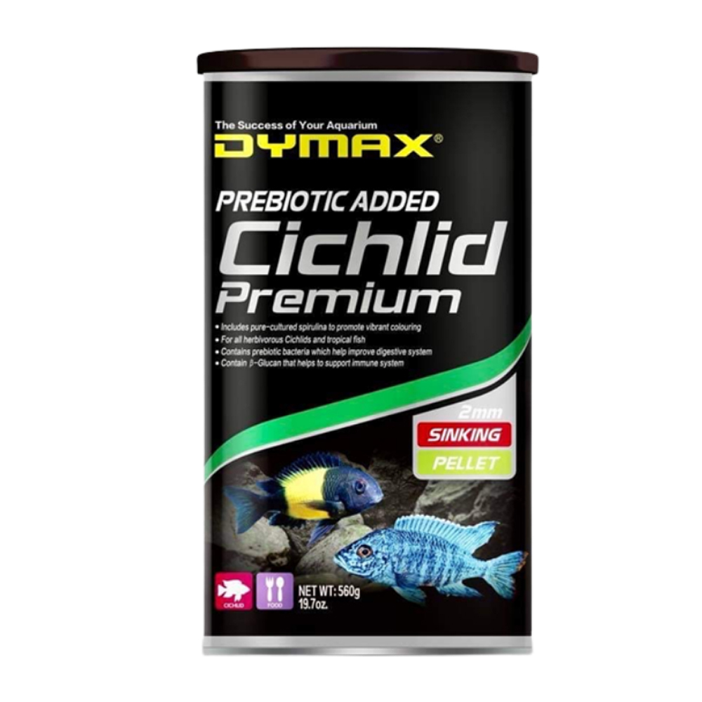 Dymax Cichlid Premium 2mm Sinking Aquarium Fish Food Pellet 560g