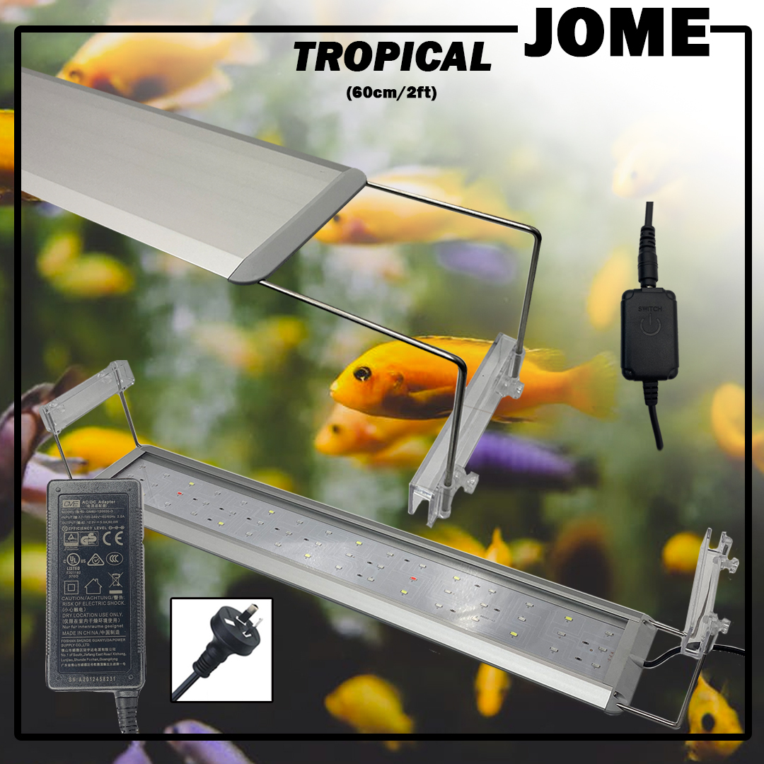 JOME Aquarium LED Light Tropical Full Spectrum Fish Tank Aquarium Lighting 2ft 60cm 24w