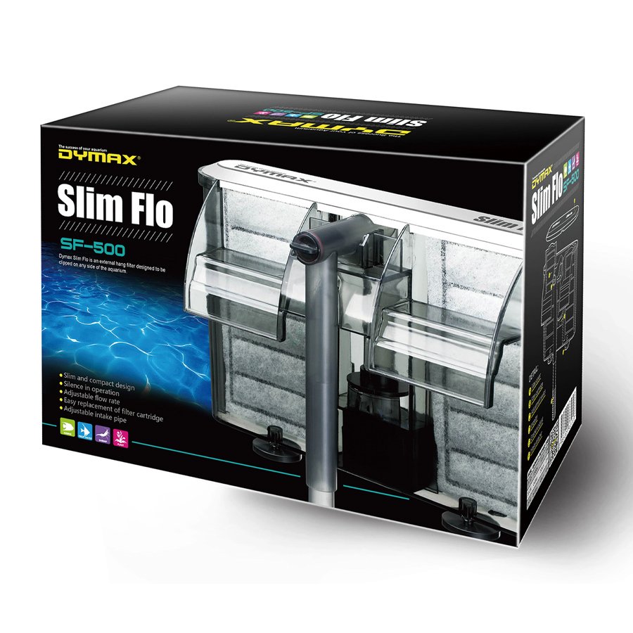 Dymax Slim Flo SF-500 Hang On External Aquarium Filter 