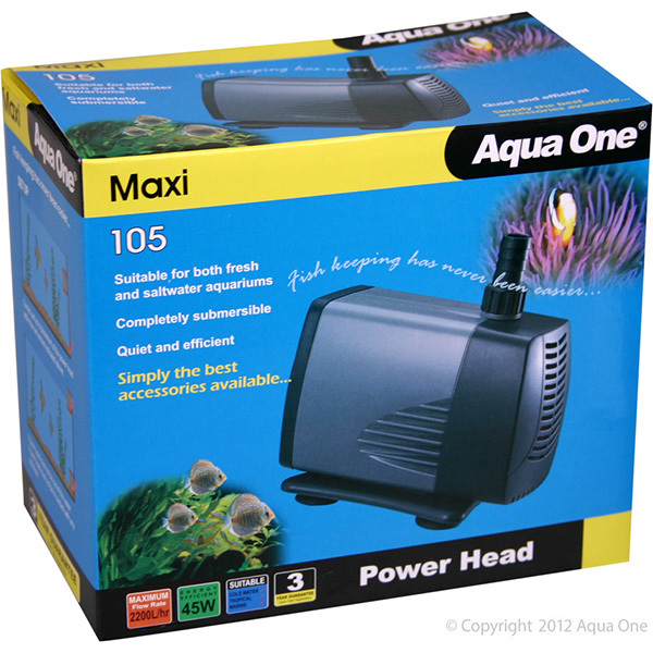Aqua One Maxi 105 Submersible Water Pump 2500lph