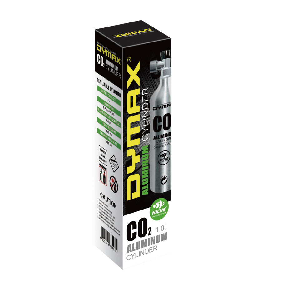 Dymax Co2 Aluminium 1L Cylinder Empty Canister