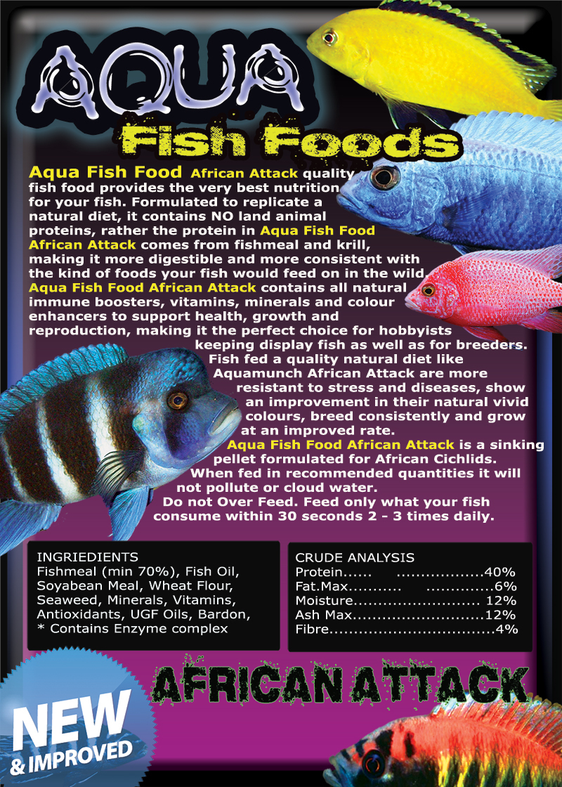 Aqua Fish Foods African Attack Large 3kg Bucket