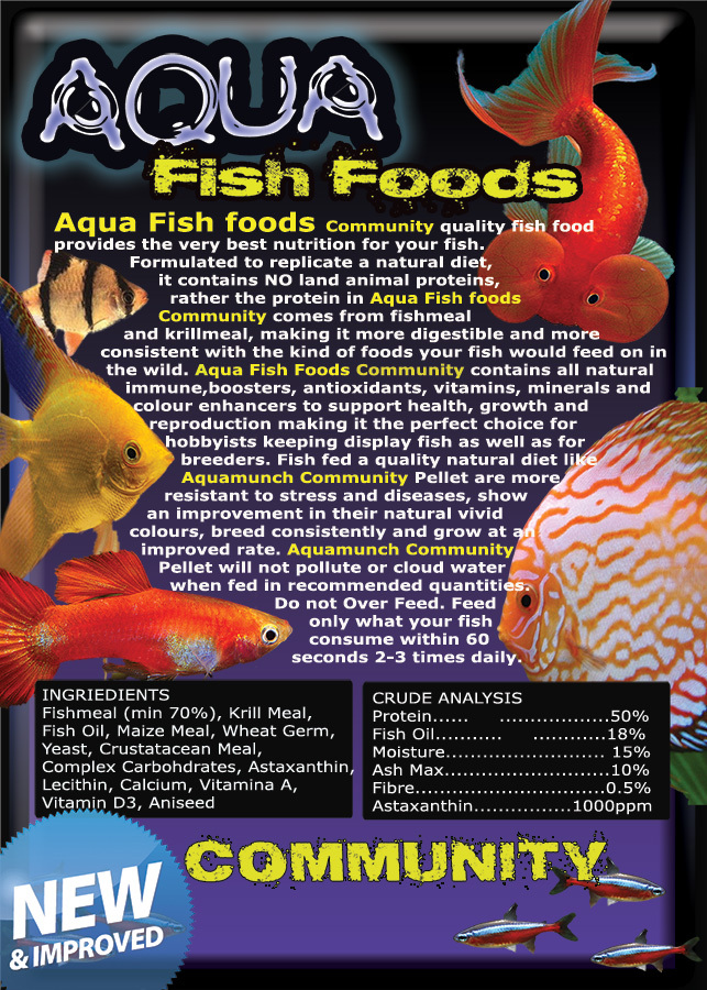 Aqua Fish Foods Community Bites 6kg Bucket Premium Slow Sinking Pellet