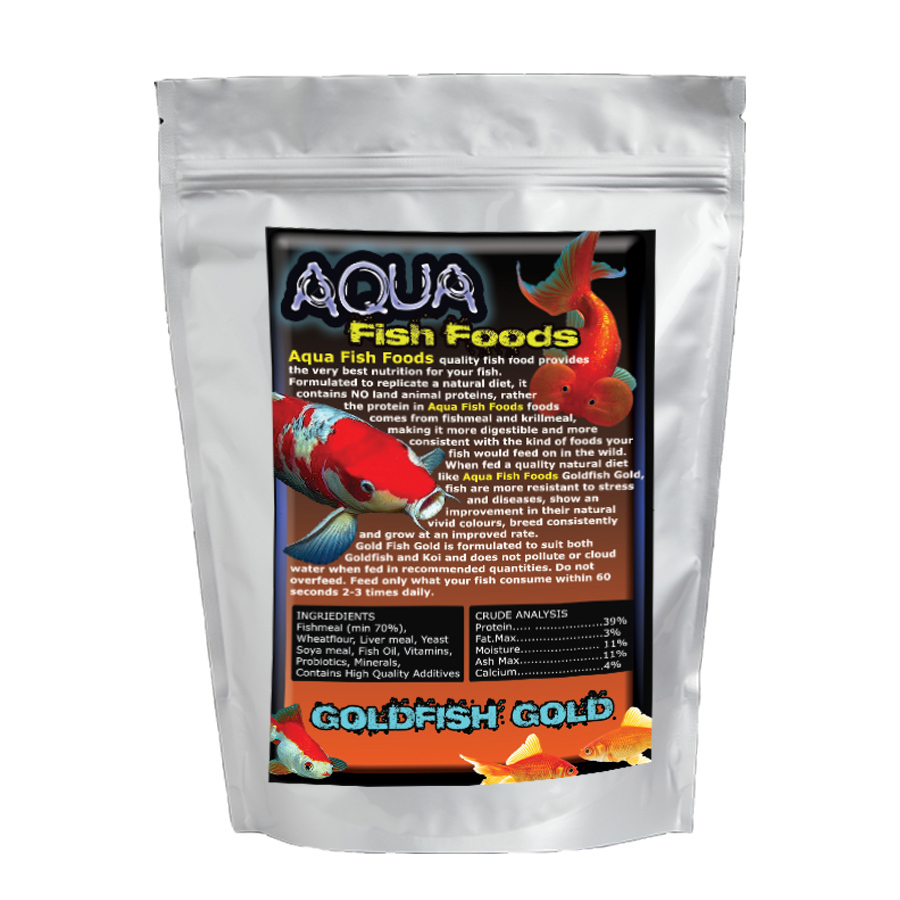 Aqua Fish Foods Goldfish Gold Small 250g Bag Premium Floating Pellet