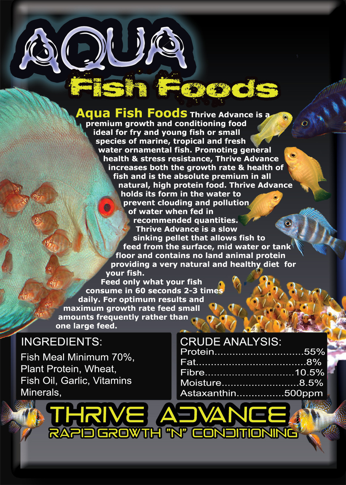 Aqua Fish Foods Thrive Tropical Marine Micro Fry Fishfood Pellet  15kg Bucket