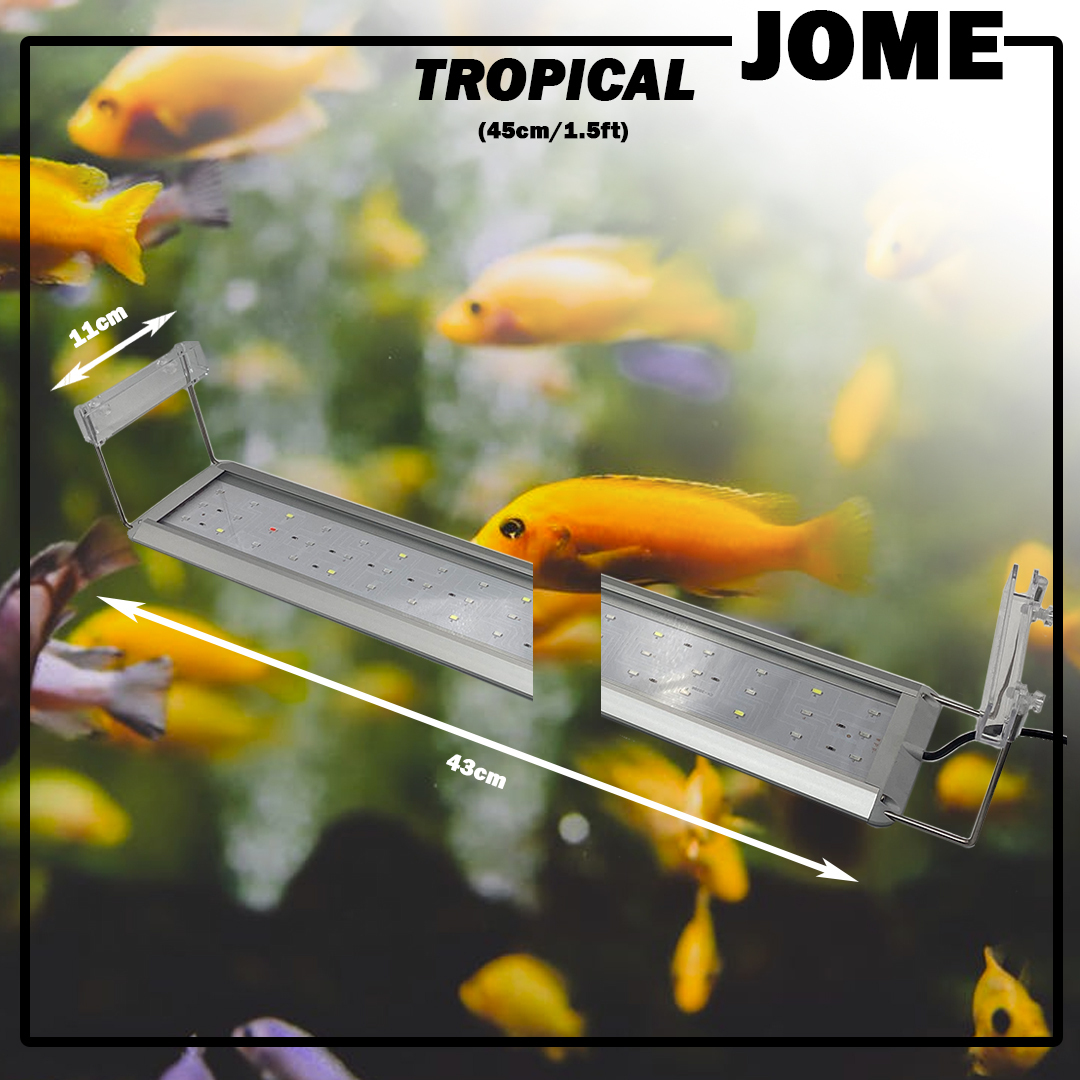 JOME Aquarium LED Light Tropical Full Spectrum Fish Tank Aquarium Lighting 1.5ft 45cm 18w