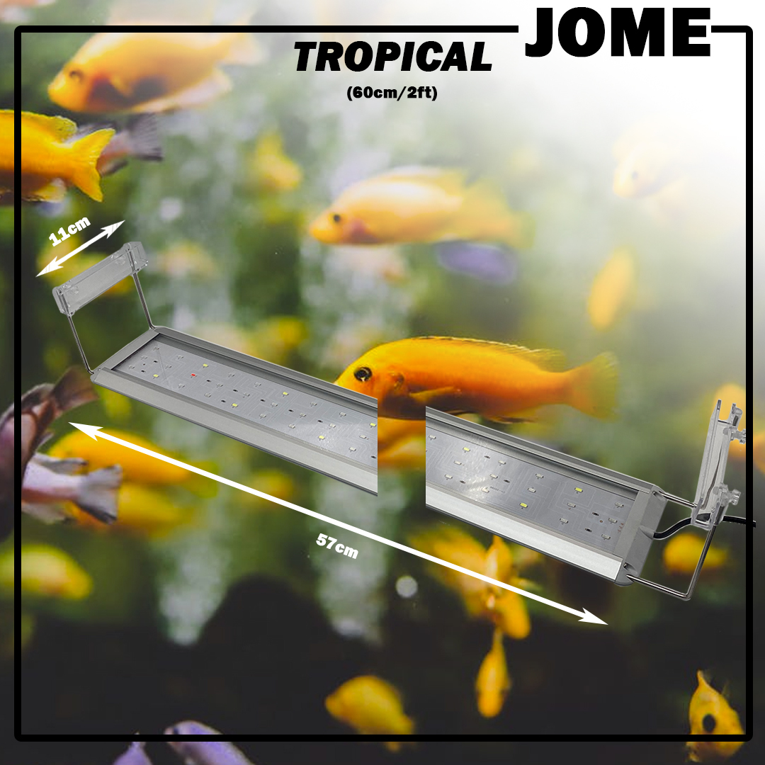 JOME Aquarium LED Light Tropical Full Spectrum Fish Tank Aquarium Lighting 2ft 60cm 24w
