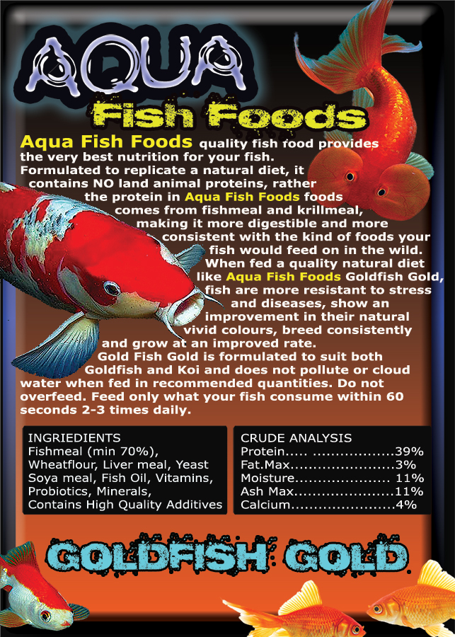 Aqua Fish Foods Goldfish Gold Small 3kg Bucket Premium Floating Pellet