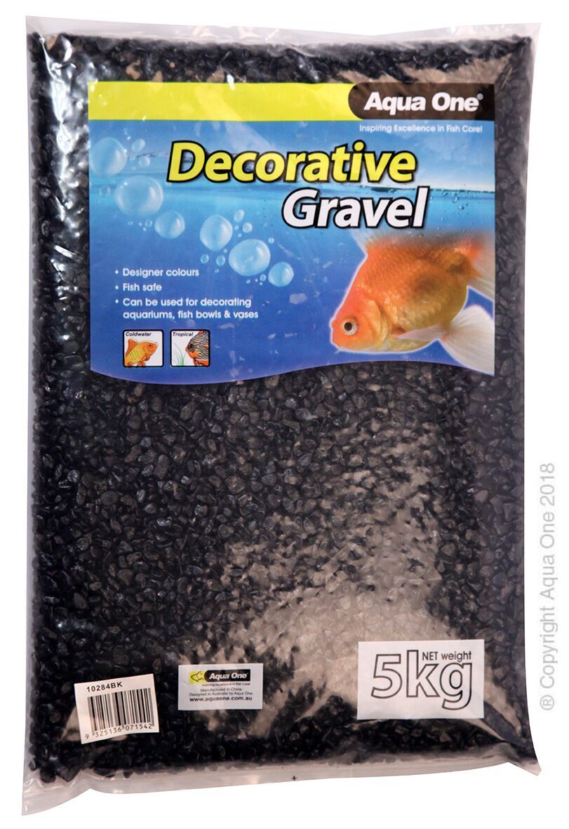 Aqua One Decorative Gravel Black 7mm 5kg