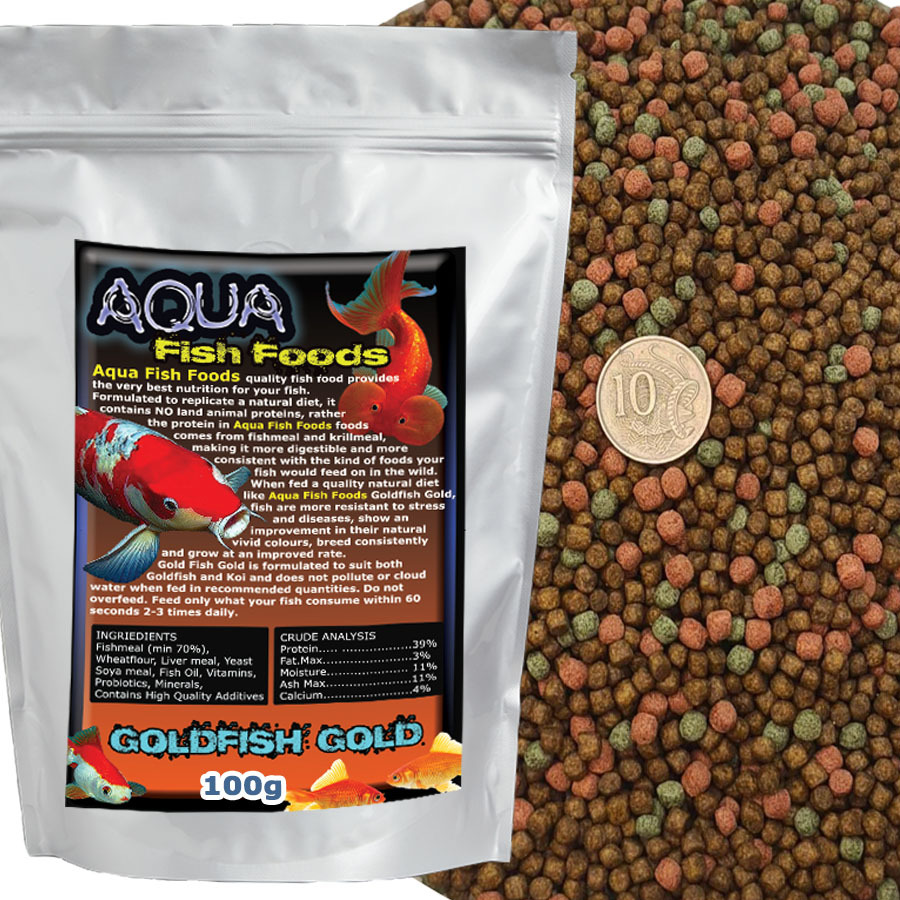 Aqua Fish Foods Goldfish Gold Medium 100g bag