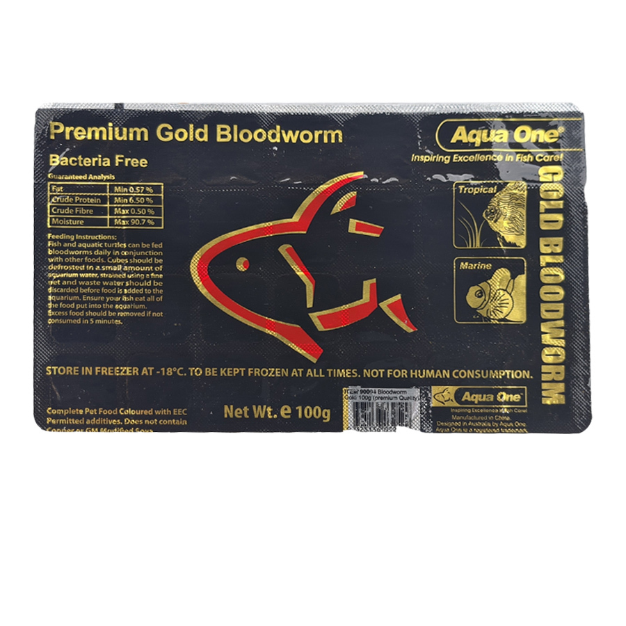 Aqua One Frozen Bloodworm in Blister Pack 100g