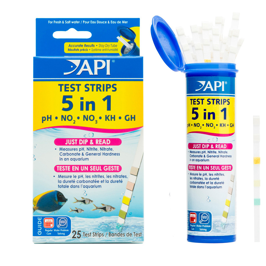 Beweren zomer Maria API 5 in 1 Test Kit 25x Water Parameter Test Ammonia pH Nitrite Nitrate GH  KH