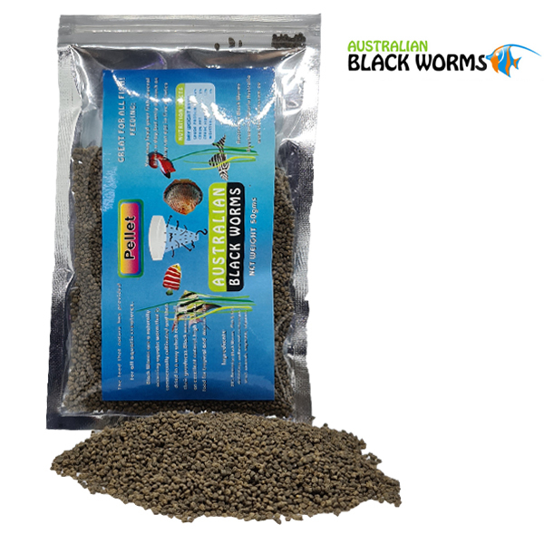 Vil ikke bagværk Styrke Australian Black Worm Freeze Dried 100g Pellets Aquaholics Aquarium Supplies