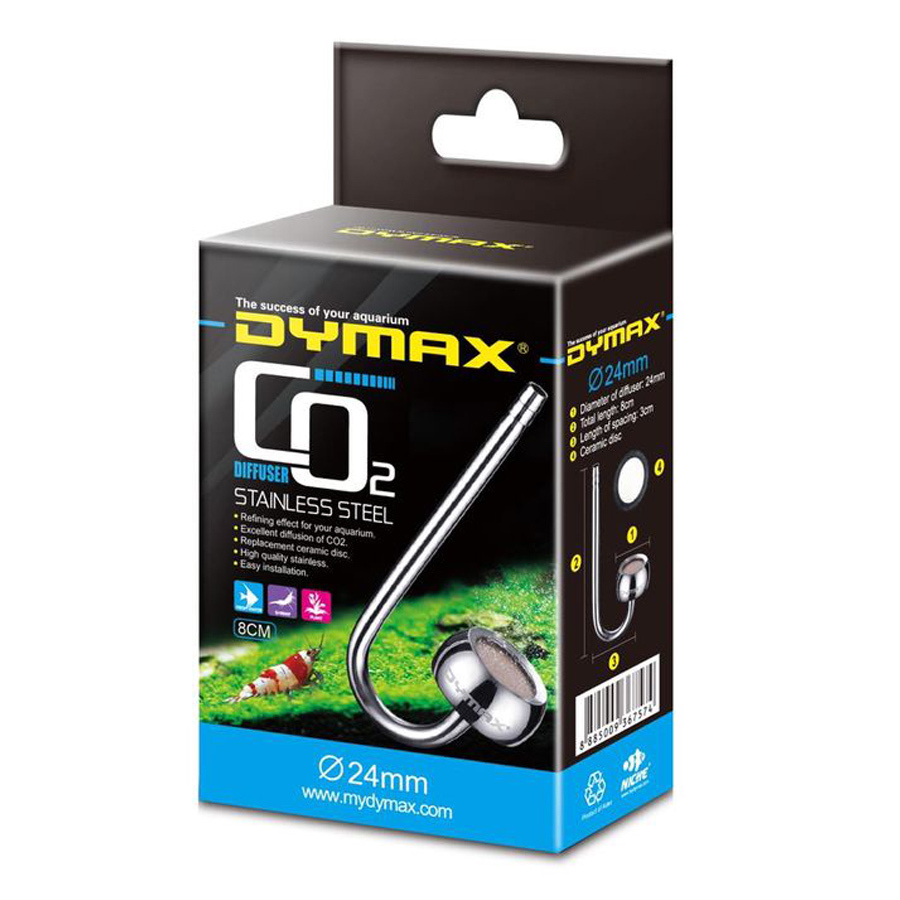 Dymax Stainless Street CO2 Diffuser 8cm/24mm Aquascape Planted Freshwater Tank
