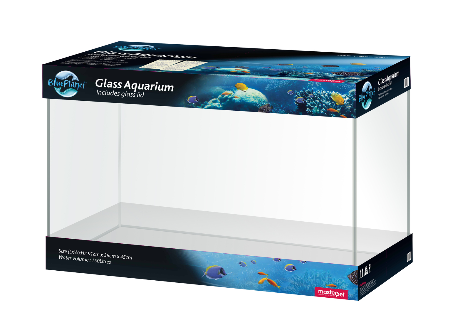 Blue Planet Glass Aquarium 150L with Lid