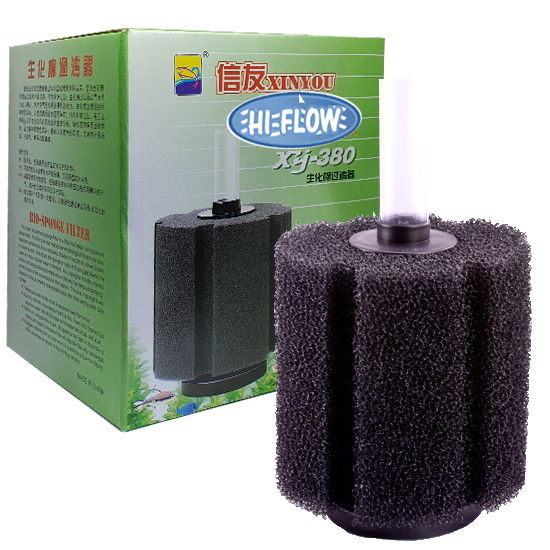 XY-380 HI-FLOW Biological Aquarium Sponge Filter 9 Pack