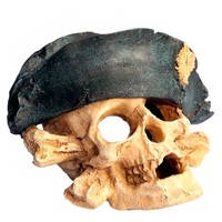Aqua One Skull with Hat 13 x 12 x 11cm