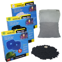 Aqua One Nautilus 2700 Replacement Sponge Bundle + Bonus 500g Carbon