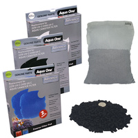 Aqua One Nautilus 2700UV Replacement Sponge Bundle + Bonus 500g Carbon