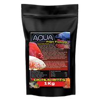 Aqua Fish Foods Cichlid Bites Large 1Kg Bag 6mm Premium Sinking Fish Food Pellet