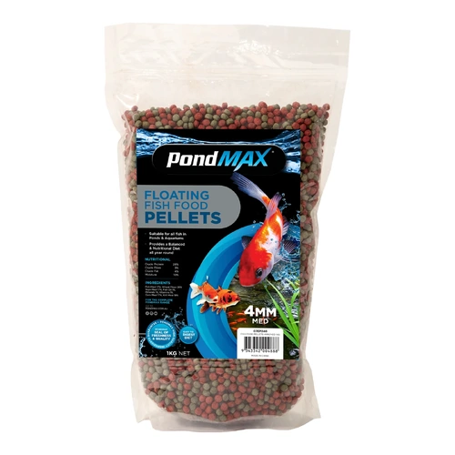 PondMAX Fish Food Pellets (4mm/Medium) 1kg - Floating Fish Food