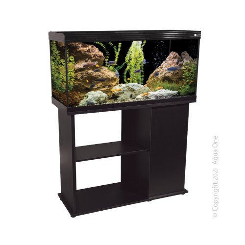 Aqua One Horizon Black 130 Aquarium Kit with Canister and RGB  LED Light 3ft