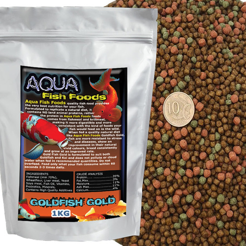 Aqua Fish Foods Goldfish Gold Medium 1kg Bag Premium Floating Fish Food