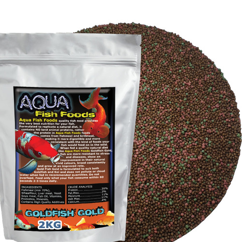 Aqua Fish Foods Goldfish Gold Small 2kg Bag Premium Floating Pellet