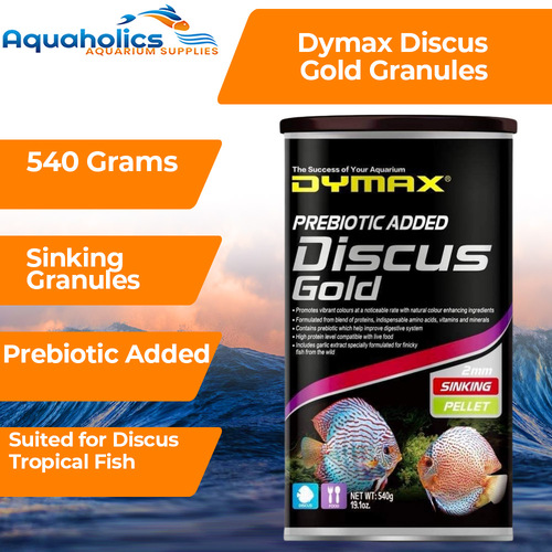 Dymax Discus Gold Premium Fish Food 2mm Sinking Pellets 540G