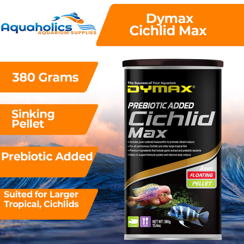 Dymax Cichlid Max Aquarium Fish Food 380g Floating Pellet