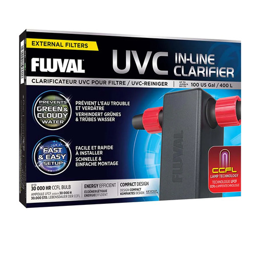 Fluval Filter UVC In-Line Clarifier UV Steriliser Remove Algae Clear Water
