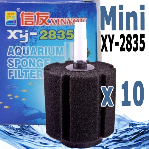XY-2835 Mini Biological Aquarium Sponge Filter 10 Pack